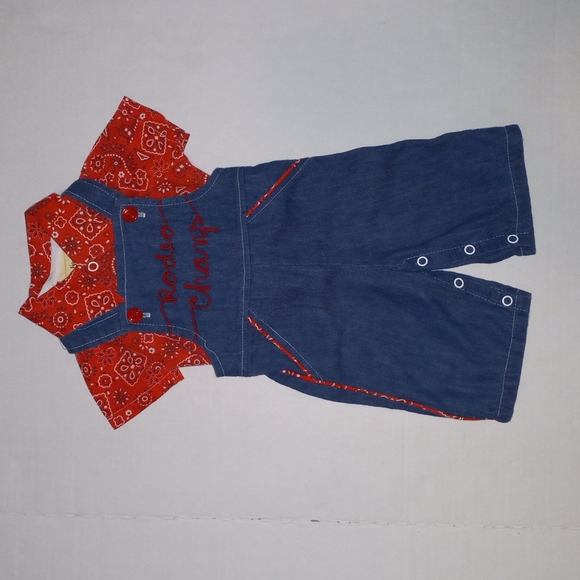 Vintage 70's-80's boys overalls shirt set. - Picture 1 of 6